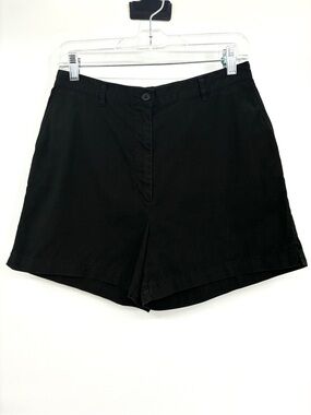 Eddie Bauer Women Black Dressy Preppy Chino 4” Shorts 100% Cotton Waist 27” Sz 8
